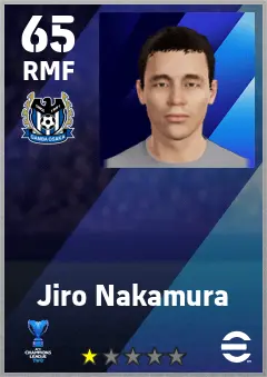 Jiro Nakamura eFootball 2026 player card — 65 OVR RMF
