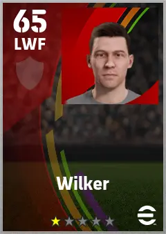 Wilker eFootball 2026 player card — 65 OVR LWF