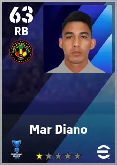 Mar Diano eFootball 2026 player card — 63 OVR RB