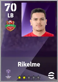 Rikelme eFootball 2026 player card — 70 OVR LB