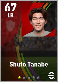 Shuto Tanabe eFootball 2026 player card — 67 OVR LB