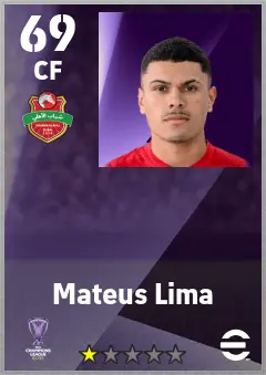 Mateus Lima eFootball 2026 player card — 69 OVR CF