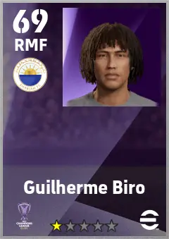 Guilherme Biro eFootball 2026 player card — 69 OVR RMF