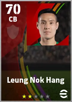 Leung Nok Hang eFootball 2026 player card — 70 OVR CB