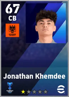 Jonathan Khemdee eFootball 2026 player card — 67 OVR CB