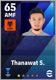 Thanawat S. eFootball 2026 player card — 65 OVR AMF