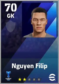 Nguyen Filip eFootball 2026 player card — 70 OVR GK