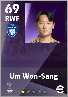 Um Won-Sang eFootball 2026 player card — 69 OVR RWF