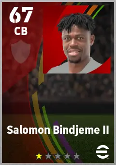 Salomon Bindjeme II eFootball 2026 player card — 67 OVR CB