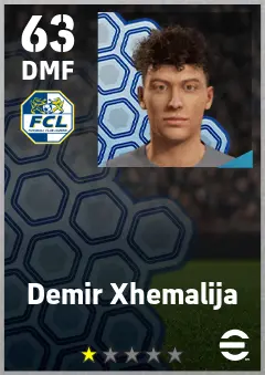 Demir Xhemalija eFootball 2026 player card — 63 OVR DMF