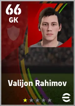 Valijon Rahimov eFootball 2026 player card — 66 OVR GK