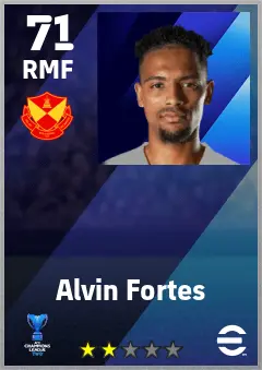 Alvin Fortes eFootball 2026 player card — 71 OVR RMF