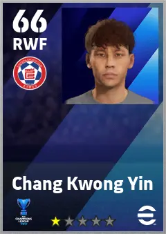 Chang Kwong Yin eFootball 2026 player card — 66 OVR RWF