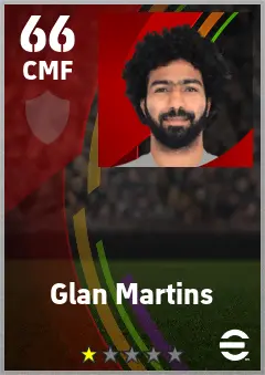 Glan Martins eFootball 2026 player card — 66 OVR CMF