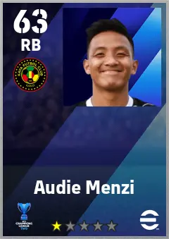 Audie Menzi eFootball 2026 player card — 63 OVR RB