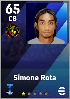 Simone Rota eFootball 2026 player card — 65 OVR CB