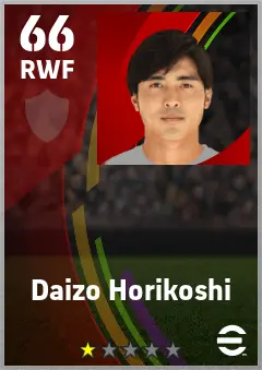 Daizo Horikoshi eFootball 2026 player card — 66 OVR RWF