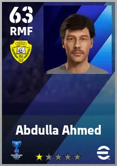 Abdulla Ahmed eFootball 2026 player card — 63 OVR RMF