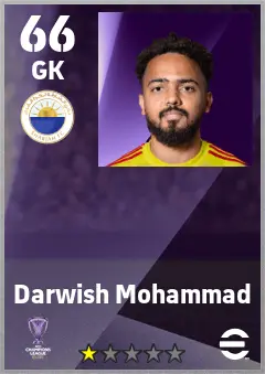 Darwish Mohammad eFootball 2026 player card — 66 OVR GK