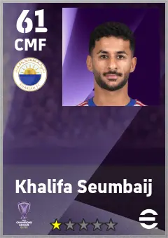 Khalifa Seumbaij eFootball 2026 player card — 61 OVR CMF