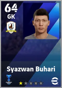 Syazwan Buhari eFootball 2026 player card — 64 OVR GK