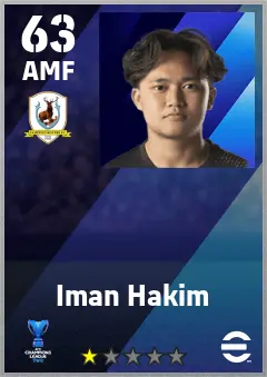 Iman Hakim eFootball 2026 player card — 63 OVR AMF