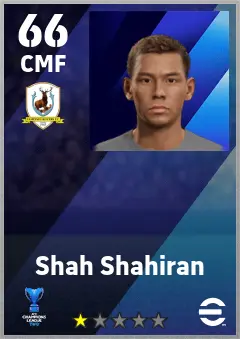 Shah Shahiran eFootball 2026 player card — 66 OVR CMF