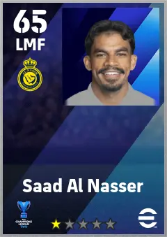 Saad Al Nasser eFootball 2026 player card — 65 OVR LMF