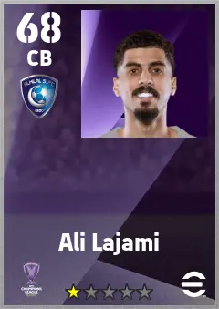 Ali Lajami eFootball 2026 player card — 68 OVR CB