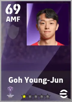 Goh Young-Jun eFootball 2026 player card — 69 OVR AMF