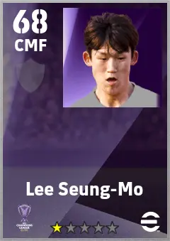 Lee Seung-Mo eFootball 2026 player card — 68 OVR CMF