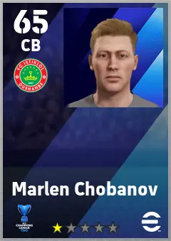 Marlen Chobanov eFootball 2026 player card — 65 OVR CB