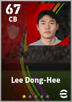 Lee Dong-Hee eFootball 2026 player card — 67 OVR CB
