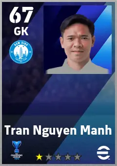 Tran Nguyen Manh eFootball 2026 player card — 67 OVR GK