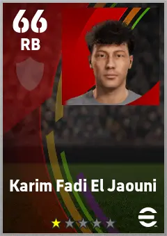 Karim Fadi El Jaouni eFootball 2026 player card — 66 OVR RB
