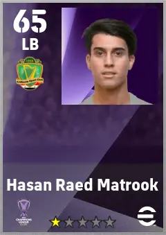 Hasan Raed Matrook eFootball 2026 player card — 65 OVR LB