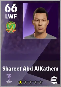 Shareef Abd AlKathem eFootball 2026 player card — 66 OVR LWF