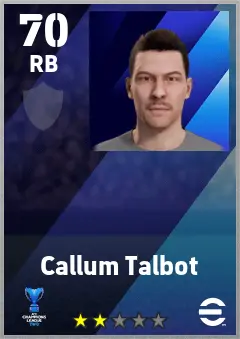 Callum Talbot eFootball 2026 player card — 70 OVR RB