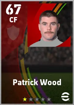 Patrick Wood eFootball 2026 player card — 67 OVR CF