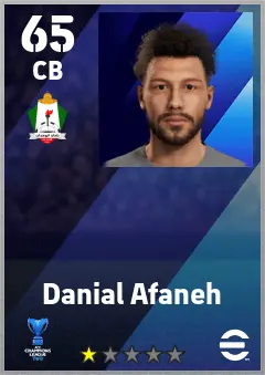Danial Afaneh eFootball 2026 player card — 65 OVR CB