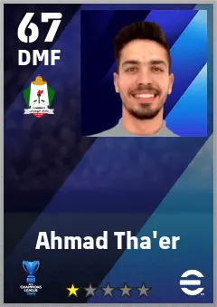 Ahmad Tha er eFootball 2026 player card — 67 OVR DMF