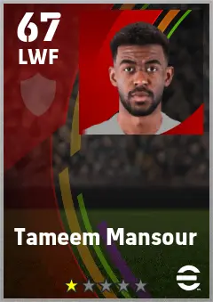 Tameem Mansour eFootball 2026 player card — 67 OVR LWF