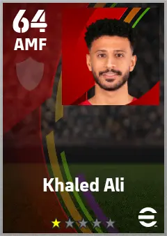Khaled Ali eFootball 2026 player card — 64 OVR AMF