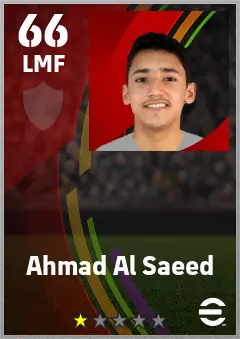 Ahmad Al Saeed eFootball 2026 player card — 66 OVR LMF