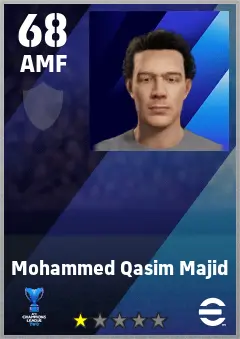 Mohammed Qasim Majid eFootball 2026 player card — 68 OVR AMF