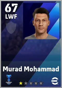 Murad Mohammad eFootball 2026 player card — 67 OVR LWF