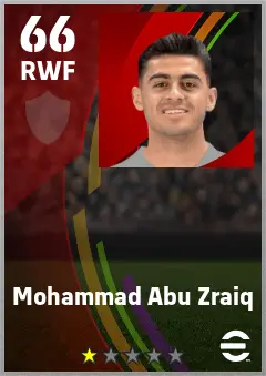 Mohammad Abu Zraiq eFootball 2026 player card — 66 OVR RWF