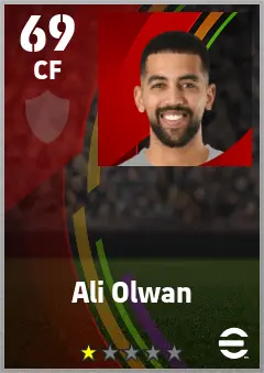 Ali Olwan eFootball 2026 player card — 69 OVR CF