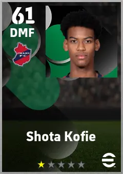 Shota Kofie eFootball 2026 player card — 61 OVR DMF