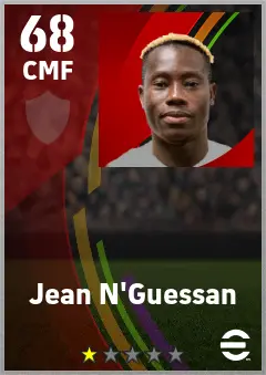 Jean N Guessan eFootball 2026 player card — 68 OVR CMF